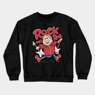 Rock And Roll Groovy Guitarist Rocking Out Crewneck Sweatshirt